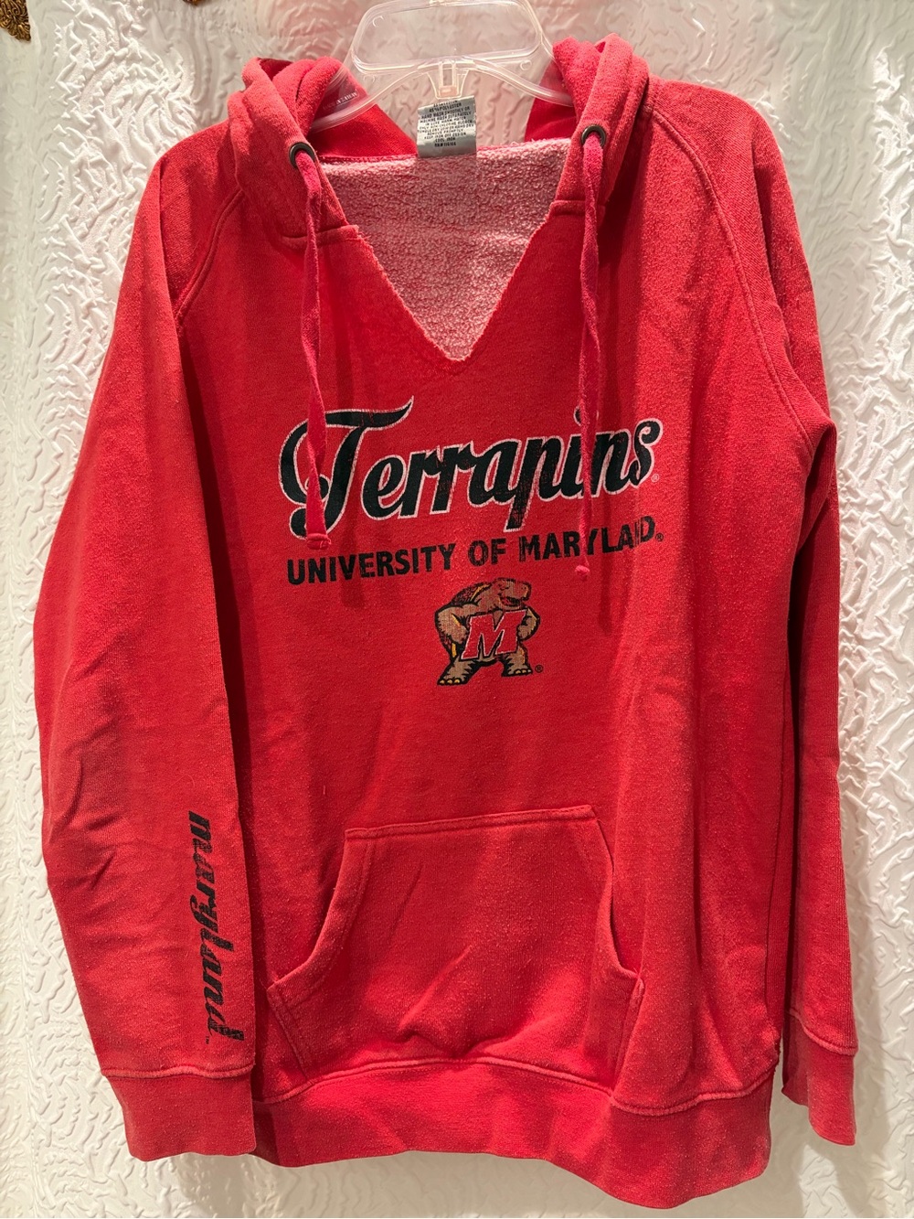 University of Maryland Terrapins Red Vintage Hooded Sweatshirt